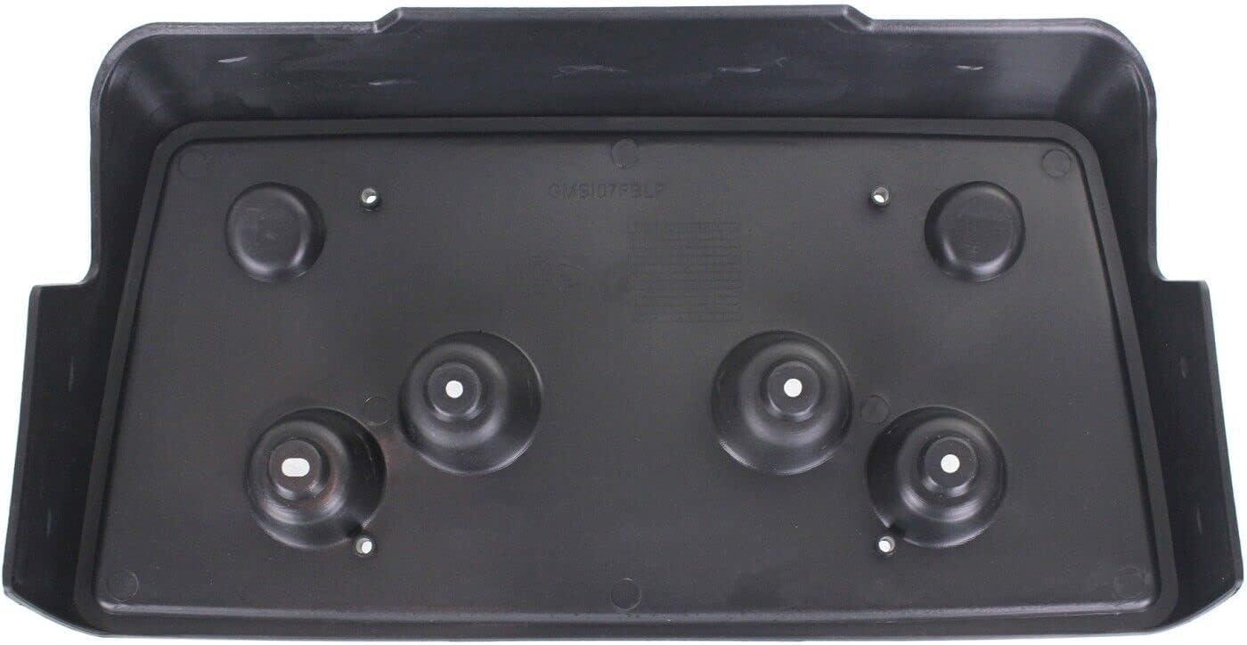 GMC Front License Plate Bracket Tag Holder Black Textured Plastic for 2007-2013 Sierra and 2009-2013 Sierra Hybrid Except 2011-2013 2500 3500 Series and Denali 15781555 GM1068136