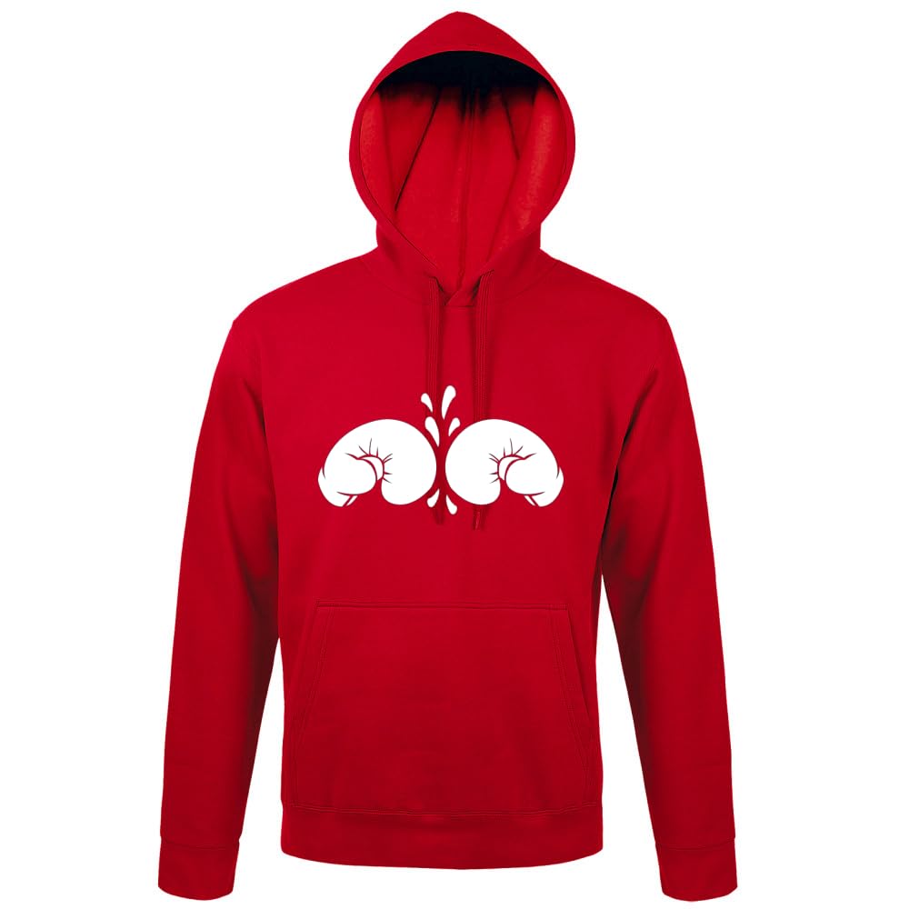 Boxkampf - Guanti da boxe da uomo, con cappuccio, colore rosso, 4XL