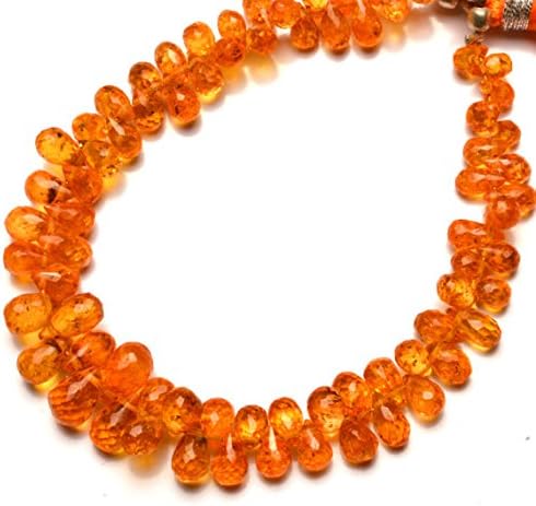 JEWELZ1 Strand Natural spessartine Garnet Facet 3x4 to 4x6mm Teardrop Shape briolette 6 inch