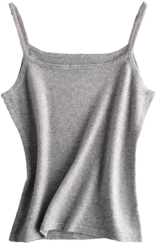 keusyoi Women's Wool Knitted Camisole Tank Tops Solid Color Breathable Lightweight Basic Tops