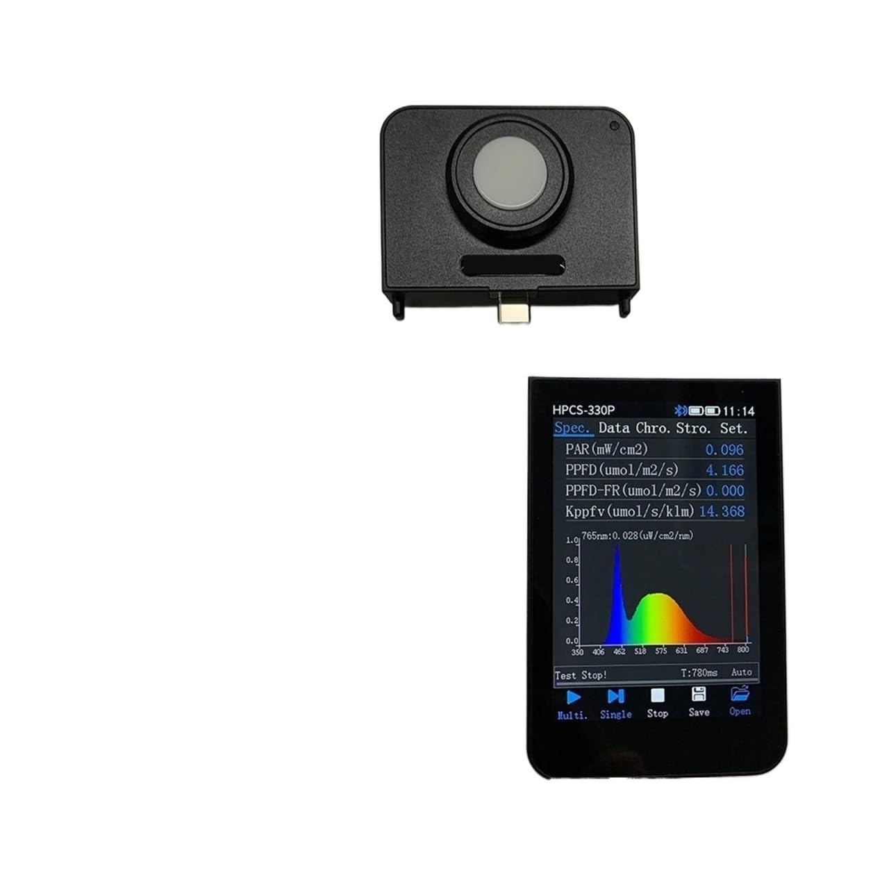 Mthckxjbsuz One Color Spectrometer Portable, Par Light Meter Ppfd Spectrometer Also Flicker Cct Cri For Horticulture