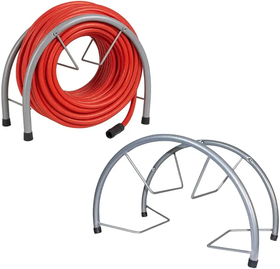 Suporte de Parede em Metal para Enrolar Mangueira de Jardim Resistente e Durável Design Compacto Ideal para Organização e Armazenamento Evita Dobras e Emaranhados Fácil de Instalar Premium