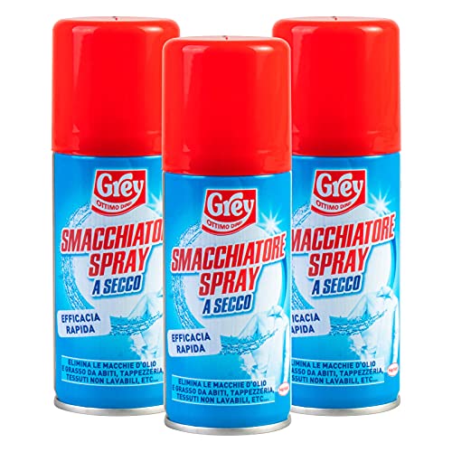 Smacchiatore a Secco Bucato e Tessuti K2r, Elimina Macchie di Olio e Grasso, Smacchia Tappeti Tappezzeria Sedili Auto e Tessuti non Lavabili - Confezione da 3 Flaconi da 100ml