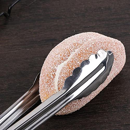 MRKU Pinzas de Acero Inoxidable para cocinar, 1 Pieza, para Asar, ensaladas, Pasteles, postres, Servir Alimentos, Pinzas para Hornear Alimentos