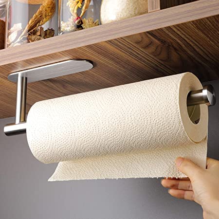 Foto von ZUNTO Küchenrollenhalter Ohne Bohren - Küchenpapierhalter unter Schrank Selbstklebend Papierrollenhalter, Edelstahl SUS 304