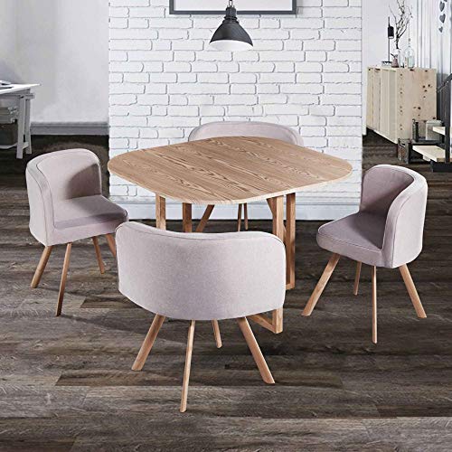 DecoInParis FLEN - Juego de mesa y 4 sillas empotrables