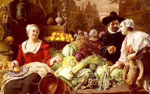 Toile le marché légumes Ferdinand Wagner Grand Format Salon Deco