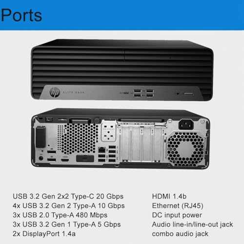 Image of HP Elite SFF 800 G9 Business Desktop PC (Intel 20-Core i7-14700 VPro (> i9-12900), 64GB DDR5 RAM, 2TB SSD, UHD Graphics 770), Small Form Factor for IT, Enterprise, 2x DisplayPort, Ethernet, Win 11 Pro