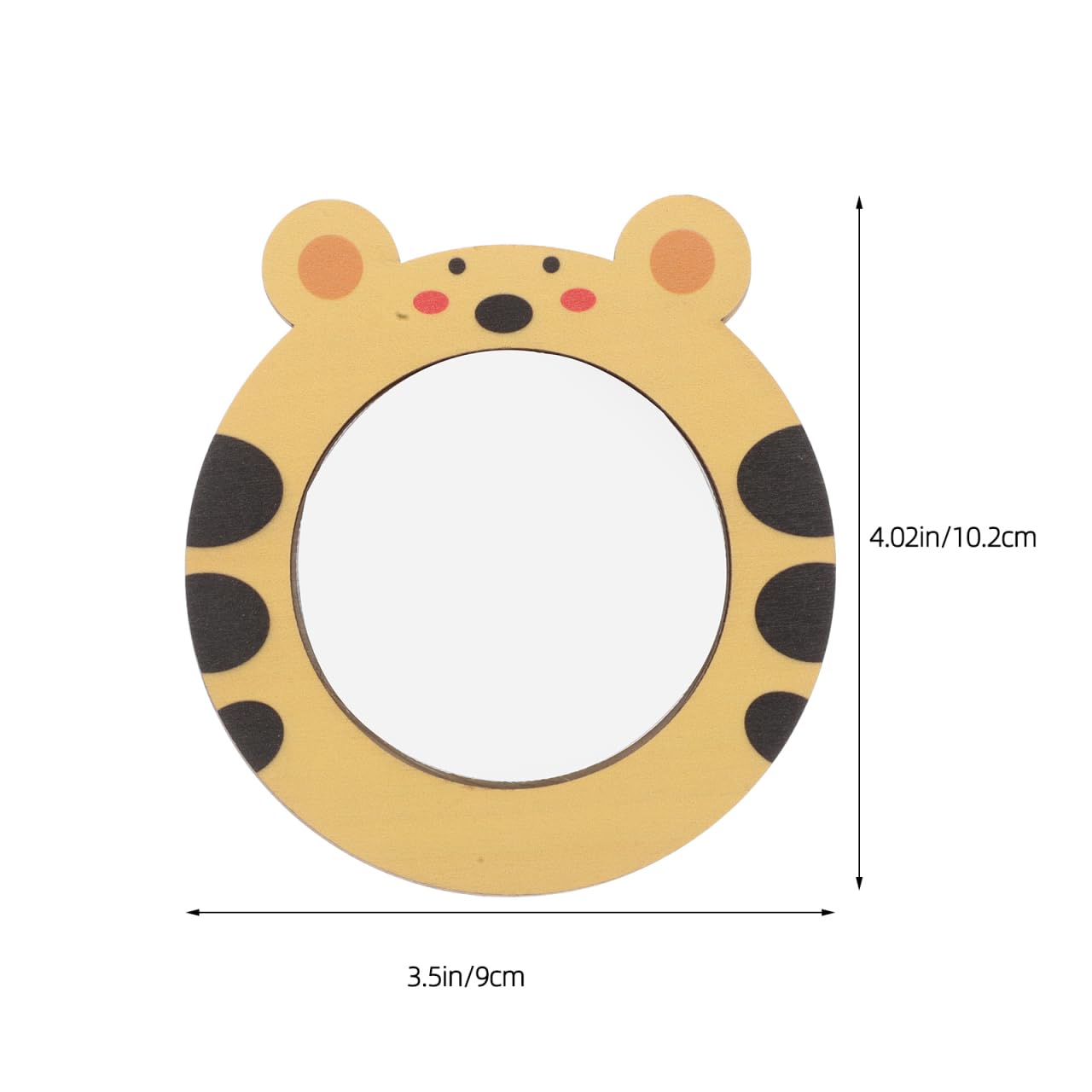 NAMOARLY 1pc Wooden Baby Mirror Tiger Design Educational Toys for Toddlers Boys and Girls Sensory Toys Compact Mirror for Boys and Girls - Image 2