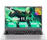 HUQPPQ 15.6 inch Laptop 8GB RAM 256GB SSD Celeron N5095, Full HD 1080P, Laptop Computer with Win11 Pro, 2MP Webcam, WiFi 5, BT4.2, USB3.0, Type-C, Numeric Keypad Laptops for Business and Students