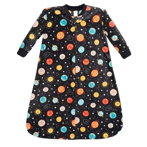 Hudson Baby Infant Boys Long-Sleeve Fleece Sleeping Bag, Happy Planets, 0-6 Months