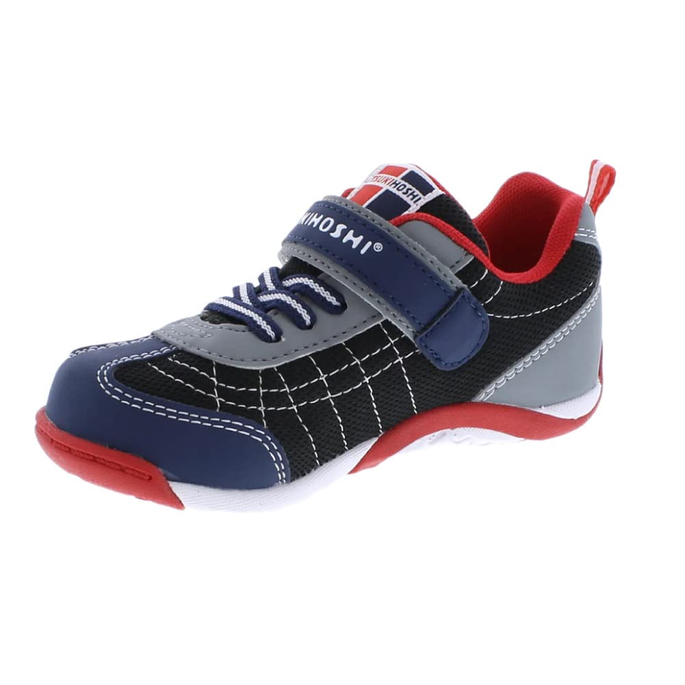 TSUKIHOSHI 1521 KAZ Strap-Closure Machine-Washable Child Sneaker Shoe with Wide Toe Box and Slip-Resistant, Non-Marking Outsole - For Toddlers and Little Kids, Ages 1-8