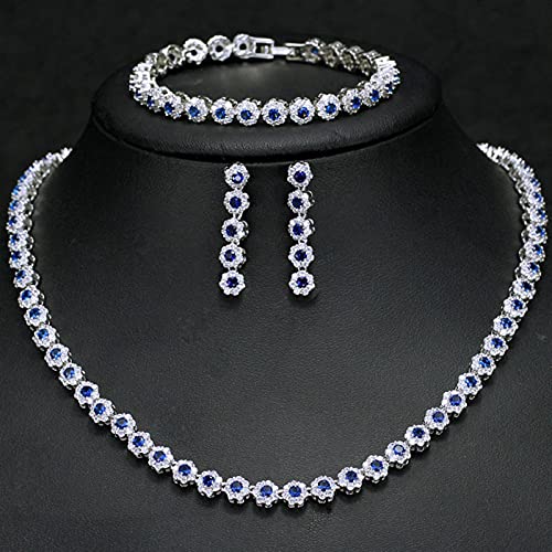 Circonitas brillantes multicolor en conjuntos de joyas de boda para novias modernas