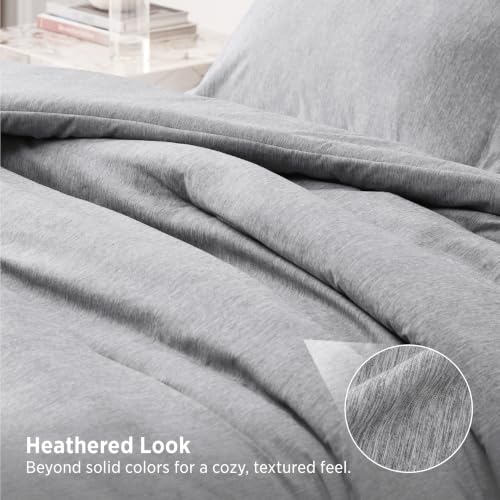 Image of Bedsure Full Comforter Set - Grey Soft Bedding for All Seasons, Cationic Dyed Bed Set, 3 Pieces, 1 Full Size Comforter (82 inchx86 inch) and 2 Pillow Shams (20 inchx26 inch+2 inch)