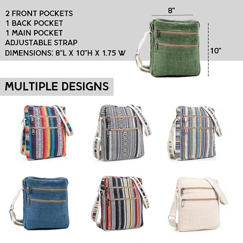 Core Hemp Multi Pocket Crossbody Bag Purse Made From Pure Hemp4