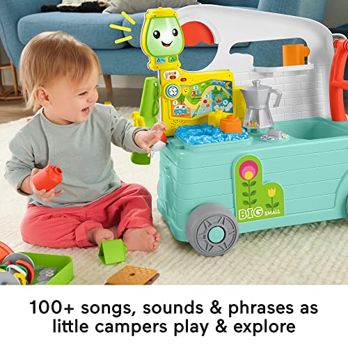 Fisher Price HCK56 - Laugh & Learn 3-in-1 On-the-Go Camper, musikalische Lauflernhilfe und Activity Center für Säuglinge und Kleinkinder (englische Version)