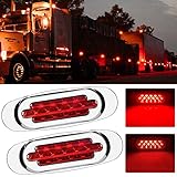 ✔ 【Luces LED de marcador lateral】: luces LED integradas de alta intensidad 16 luces LED rojas súper brillantes, resistentes y duraderas, tiempo de inicio rápido, buen efecto de disipación de calor, 5 veces más brillantes que las luces laterales ordinarias, lo que le permite conducir con seguridad durante el día / noche y evitar accidentes de tráfico, 50000 horas de vida útil