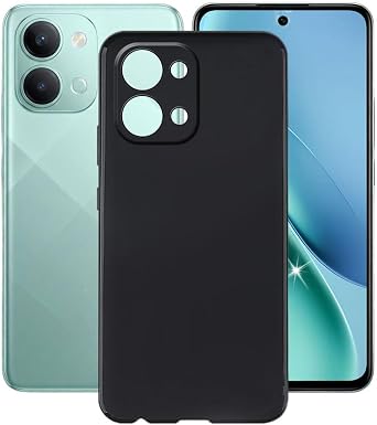 Phone Case for Vivo iQOO Z11x Cover 6.76", Shell Bumper Ultra Slim Soft Black Silicone TPU Scratch Resistance Protective Case for Vivo iQOO Z11x - Black