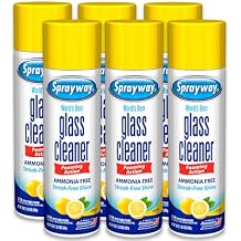Sprayway Glass Cleaner Lemon Scent Foaming Aerosol Spray, 19oz, Pack of 6 | Ammonia-Free, Streakless, Fast-Acting | Cleans & Polishes Glass Surfaces | Removes Fingerprints, Dust, Dirt, Smoke Film