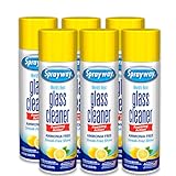 Sprayway Glass Cleaner Lemon Scent Foaming Aerosol Spray, 19oz, Pack of 6 | Ammonia-Free, Streakless, Fast-Acting | Cleans & Polishes Glass Surfaces | Removes Fingerprints, Dust, Dirt, Smoke Film