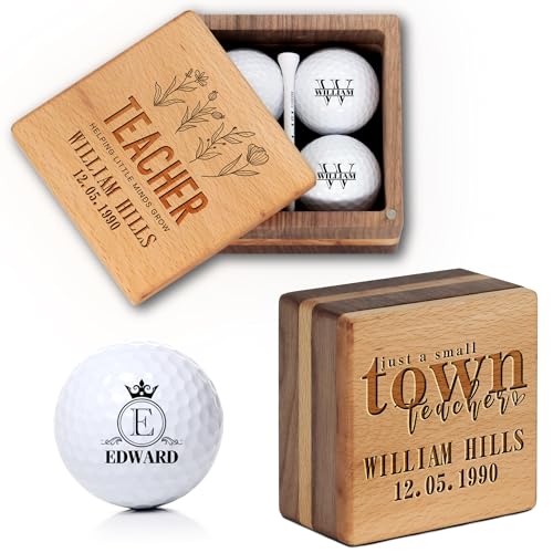 Custom Golf Gift for Teachers: Personalized Golf Ball Set in