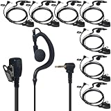 YNIBST Oreillette Mono PTT pour Talkie Walkie, Casque en Forme de G avec Microphone, Compatible avec Motorola Talkabout TLKR T62, T82, T82 Extreme, T92 H2O Radios (8 pièces)