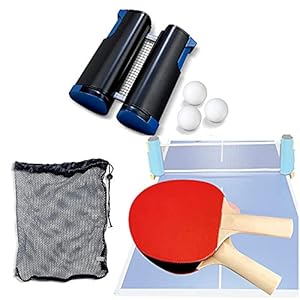 Professionele Ping Pong Paddle Set Met Intrekbare Net (Beugelklemmen), Posten Home Indoor of Outdoor Play, Storage Case…