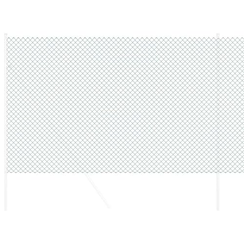 vidaXL Kettenzaun Gr&uuml;n 10 x 1,5 m Stahl, Garten und Terrasse, robuste UV-best&auml;ndige Materialien, Au&szlig;enzaun, sch&uuml;tzende Grenze f&uuml;r Gewerbe