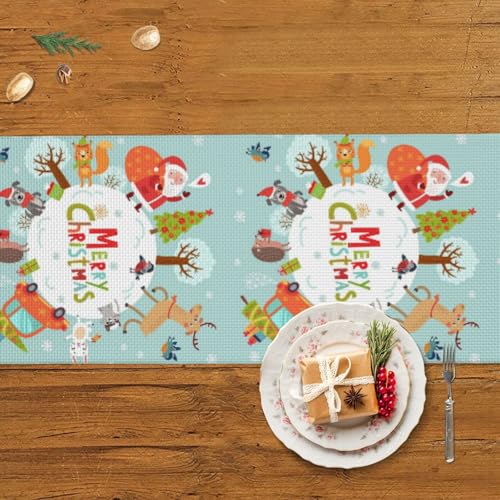 Chemin de table de Noël renard antidérapant 35x152 cm pour protéger et embellir votre table - 6