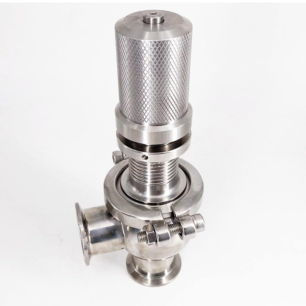 1.5 "Tri Clamp Réglable Soupape De Sécurité De Surpression Sanitaire SUS 304 en Acier Inoxydable Liquide Gaz Brassage Argent (Size : 3-8 Bar)