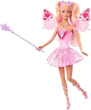 Barbie Fantasy Fairy Doll with Colour Changing Wings and Outfit, Toy Wand with and Fashion Accessories, JCP76