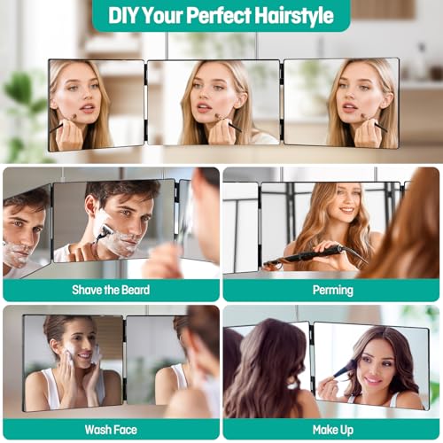 Espejo Trifold Rectangular Ajustable para Corte y Maquillaje miniatura 5