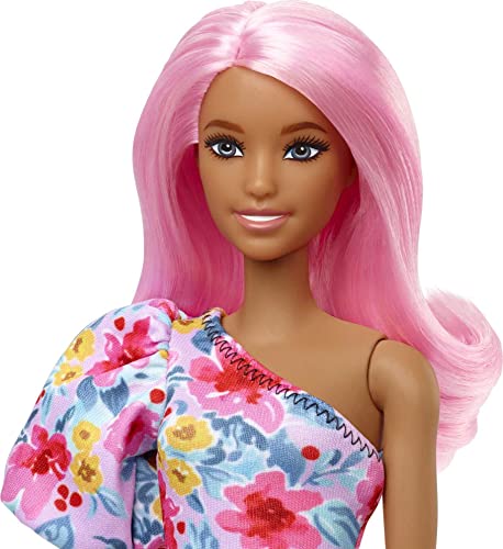 Barbie Fashionista Vestido floral un hombro con pierna protésica Muñeca con pelo rosa y gafas, juguete a la moda +3 años (Mattel HBV21) 3 Barbie Fashionista Vestido floral un hombro con pierna protésica Muñeca con pelo rosa y gafas, juguete a la moda +3 años (Mattel HBV21)