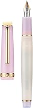 Jinhao 82 Füllfederhalter, Goldener Rand, mittlere Feder, rosa und weiß, transparenter Schaft mit Konverter