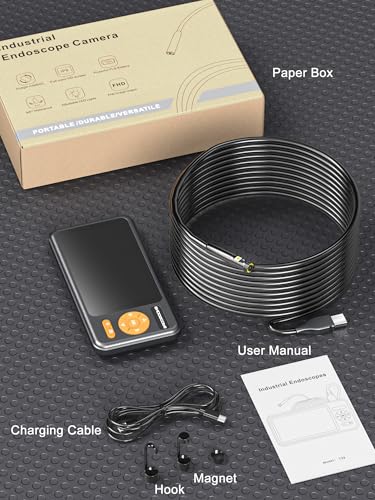 ORASANT Câmera Endoscópica de Lente Dupla com Luz, Boroscópio Hd 1920P com Tela Ips de 5