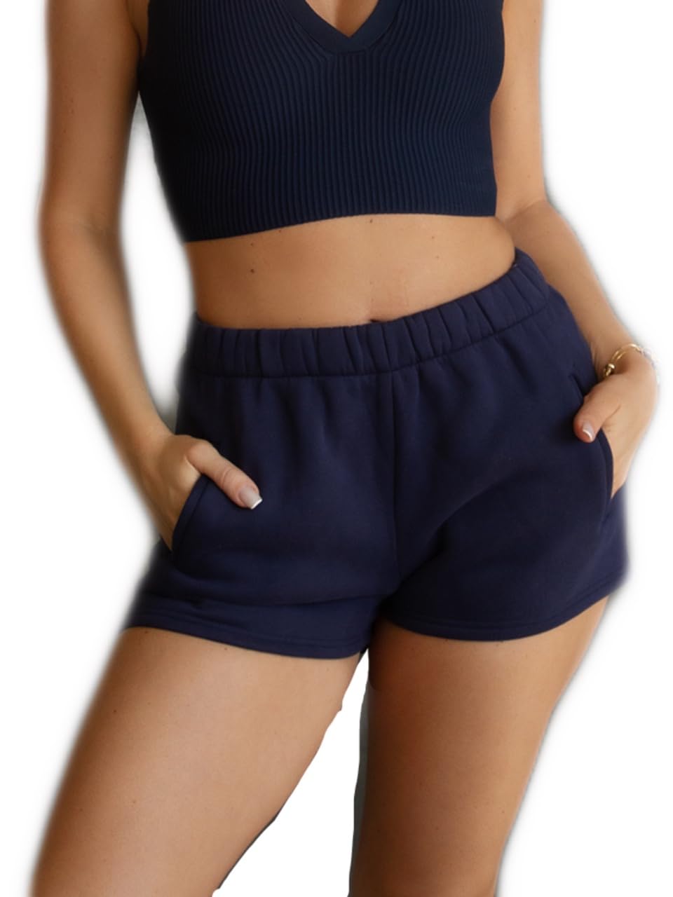 TIC TOCWomen’s Casual Comfy Sweat Short’s with Elastic Waist Band and Pockets Athletic Lounge Shorts