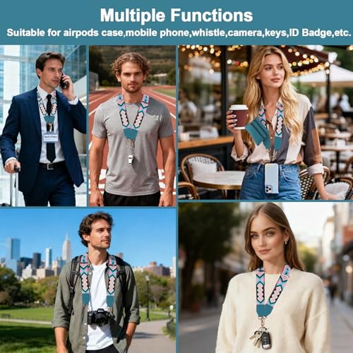 Image of XANGNIER Clip and Go Strap for Phone with Wallet Crossbody, Phone Strap with Zippered Wallet, Adjustable Anti Theft Cellphone Lanyard for Women, Cellphone Chain Accessories,Multicolor 8