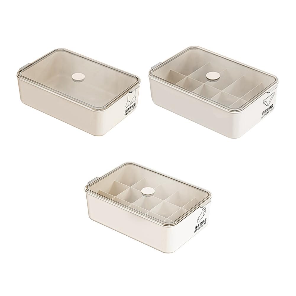 CTRLZS 3pcs Large Capacity Dustproof Storage Box for Underwear and Socks Organizer Storage Box