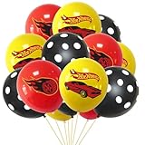 Ovanda Cars Geburtstagsdeko, 15 Stück rennwagen geburtstag luftballon, 12 Zoll Rote Rennwagen Party Ballons, Auto Luftballons Kindergeburtstag Racing, Rennauto Theme Geburtstag Party Dekoration