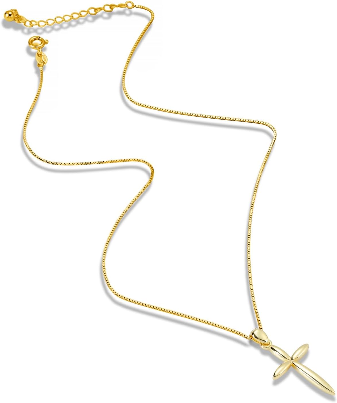 Delicate Sterling Silver Cross Necklace for Women 925 Sterling Silver Polished Cross Pendant Necklace Handmade Crosses Religious Jewelry Gift - Image 2