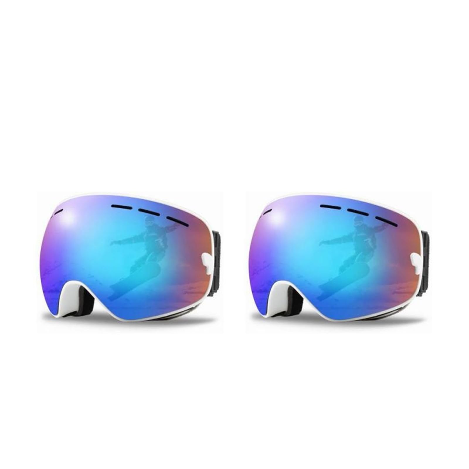 Gafas de esquí 1/2/3P Gafas de esquí duraderas - Gafas de montañismo de arena Gafas - Gafas de esquí antiniebla - Gafas de radiación - Gafas de viento para exteriores (Color: 12 2 piezas) (020 2