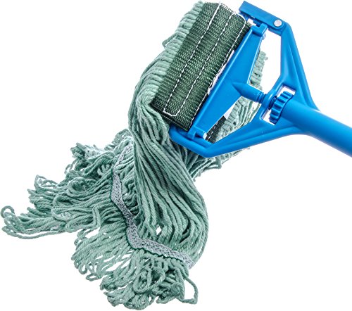 Image of SPARTA Flo-Pac Cotton Mop Head, Loop-Ended, Wide Band with Green Band for Organized Cleaning, Medium, Green