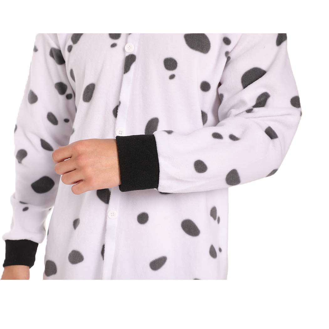 Guturris Unisex Pigiama Dalmata Animale Onesie Animale Costumi Cosplay Adulto Bianco