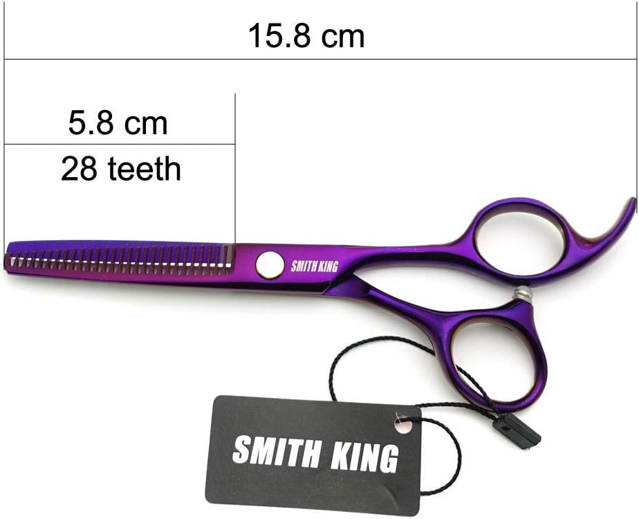 5.5 Inches Hair Cutting Scissors Set with Razor Combs Lether Scissors Case,Hair Cutting Shears Hair Thinning Shears for Personal and Professional (Voilet)