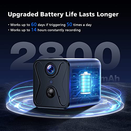 Topiacam 2023 Upgraded Wireless Security Camera Indoor,2.4G Wifi Portable Security Camera,Battery Security Camera For Home,1080P Night Vision,Motion Detection,App Alert #TOP5