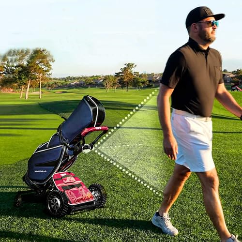 Carrito de golf eléctrico de seguimiento automático con gesto y control remoto, diseño plegable para un transporte cómodo
