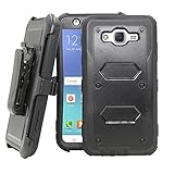 Galaxy J7 Neo J701M /J7 Nxt J701F /J7 Core J701 Case, Telegaming Hybrid Rugged Heavy Duty Shock Absorption Case With Belt Swivel Clip Kickstand Holster For Samsung Galaxy J7 Neo / J7 Core Duos Black