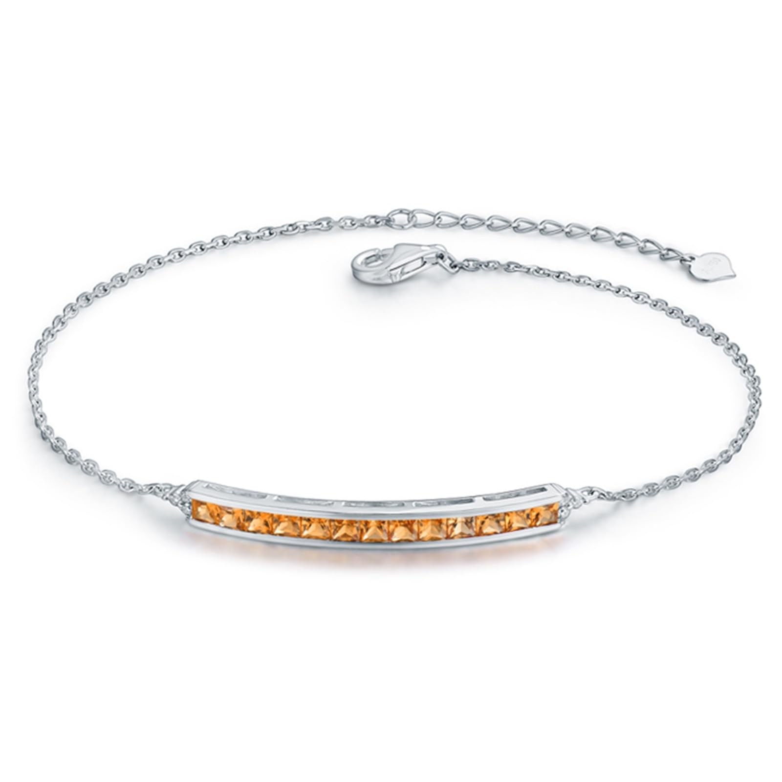 Bracciale Donna Oro Bianco 750/585/375, Bracciale Donna con Zaffiro 1.32ct 16-18 cm Estensione 4 cm, Braccialetto da Sposa Matrimonio