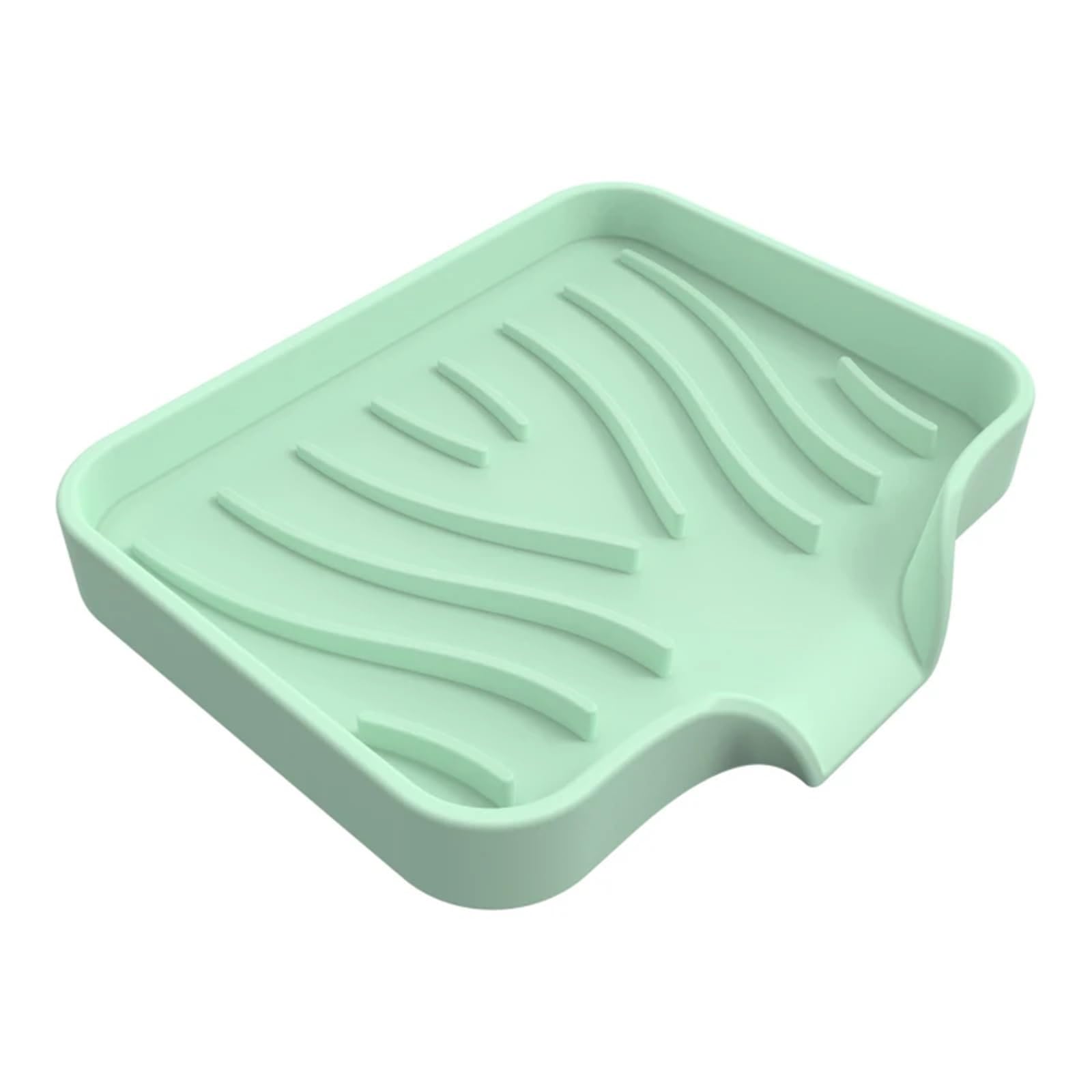 3Pcs Silicone Soap Dish For Bathroom Self Draining Bar Holder Kitchen Sink Sponge Drain Pad Countertop Dispenser for Soap(Light green)