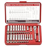 Metrisches und SAE tiefes Steckschlüssel-Set, 42-teilig, 6,35 mm TW-242MS Steckschlüssel-Set, metrisch und SAE